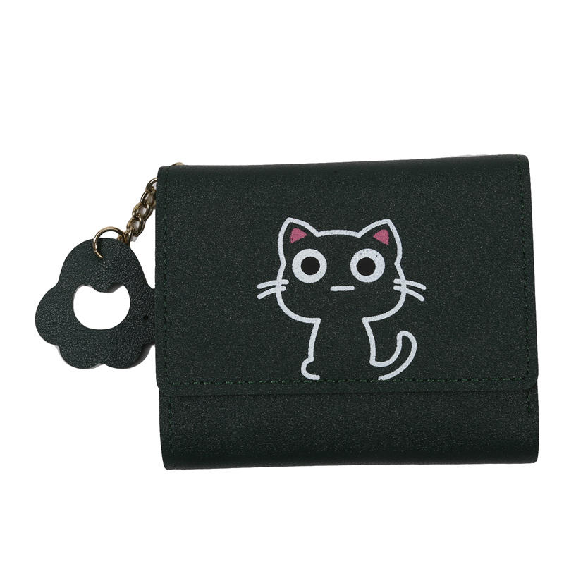 Маленький кошелек Кошка Короткий складной Персонализированные кошельки Студент Милая леди Мини Модный кошелек Kawaii Простые кошельки для девочек
