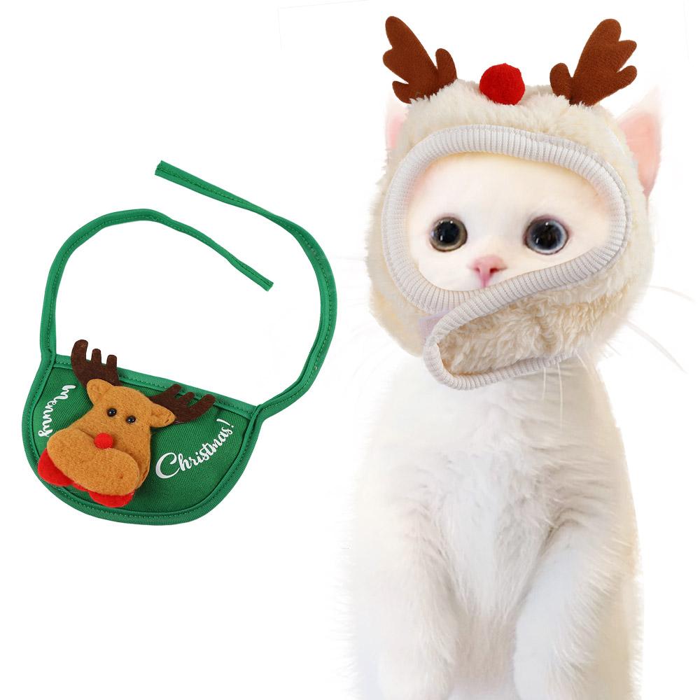 Dog Cat Decoration Bibs Costume Pet Christmas Hat Bandana Santa Hat Pet Clothing Pet Triangle Scarf