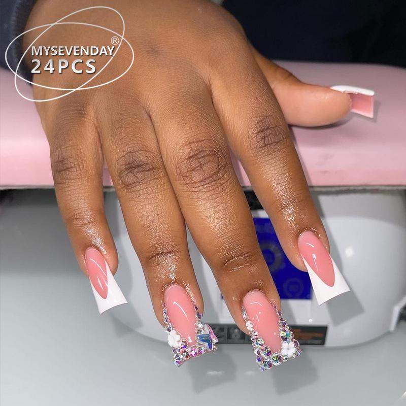 Европейские и американские градиентные персиковые балетные типсы для коротких ногтей