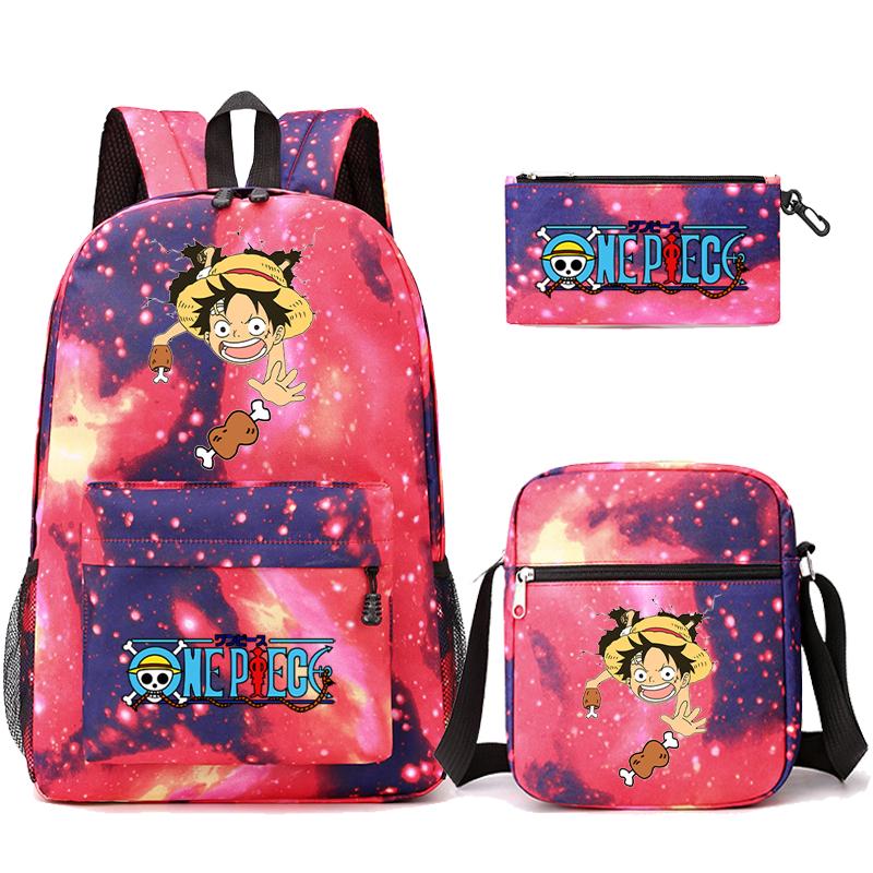 3 шт./компл. аниме цельный противоугонный рюкзак с моющейся сумкой через плечо пенал для девочек мальчиков подростков детей студентов рюкзак для отдыха Mochila