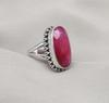 Ruby 925 Sterling Silver Ring: Handmade Boho Gemstone Statement Jewelry