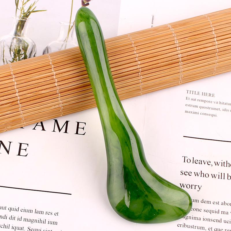 Скребок гуаша из смолы для массажа носа и лица