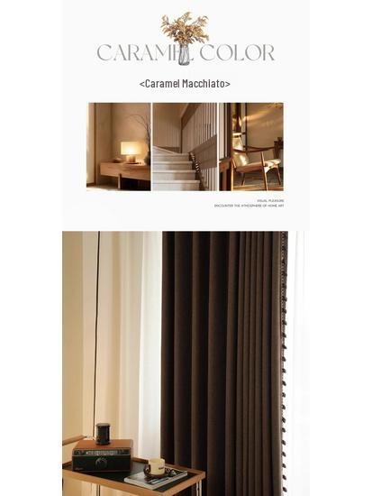 Pre-owned Wind Cotton Linen Chenille Curtains, Double-Sided Jacquard, Full Blackout for Bedroom or Living Room.