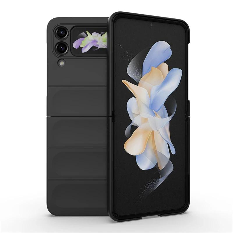 Для Samsung Galaxy Z Flip4 3 5 5g задняя крышка телефона чехол мягкий жидкий силикон противоударный защитный чехол Funda Coque