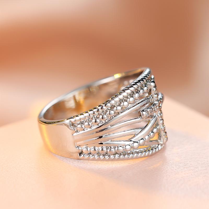 Простые серебряные многослойные крестообразные кольца для женщин и мужчин, модные повседневные вечерние универсальные ювелирные изделия