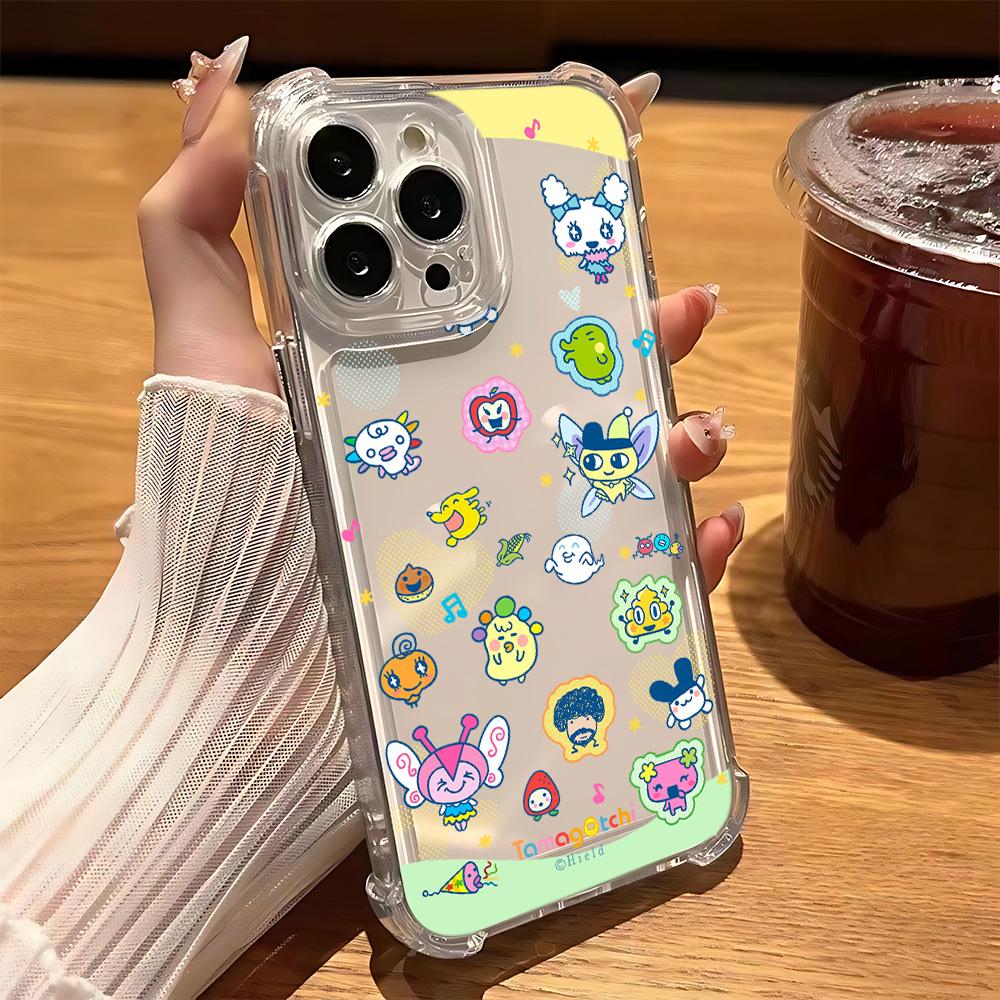 Чехол-брелок Tamagotchi для iPhone 16e 16 15 14 13 12 11 Mini Pro Max X XR XSMax 7 8 Plus, противоударный, прозрачный