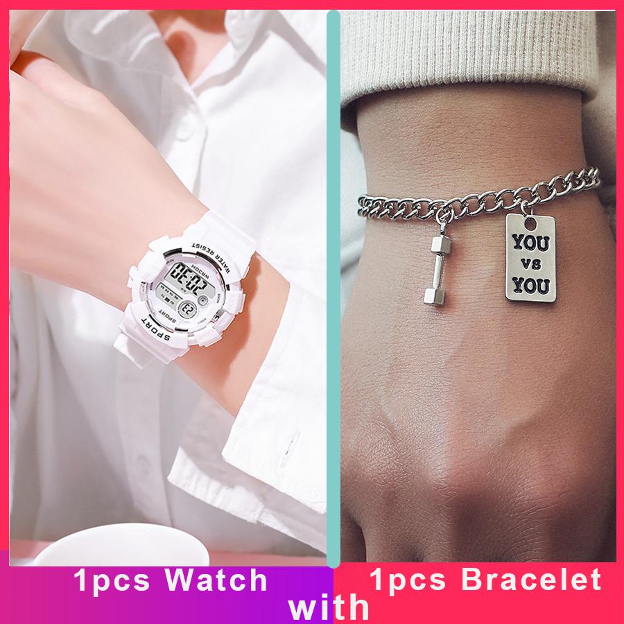 LED Digital Watches with Bracelet Multifunction Sports Watches Fashion Couple Watch Electronic Clock For men womne Boys And Girl
