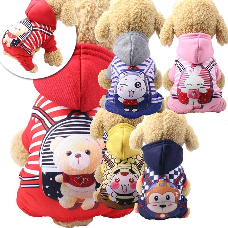 Four-legged Button Dog and Cat Clothing, Pet Supplies, Autumn and Winter Fleece Hoodie