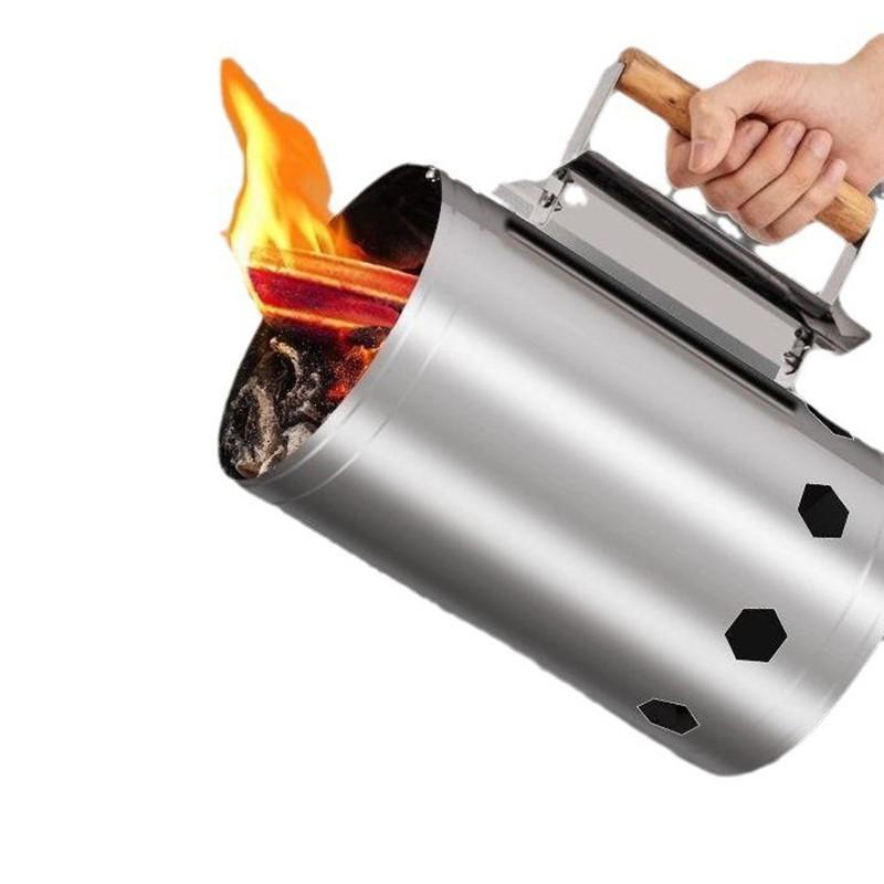 Ведро для розжига барбекю на открытом воздухе для удобства на открытом воздухе, черный уголь, угольная печь