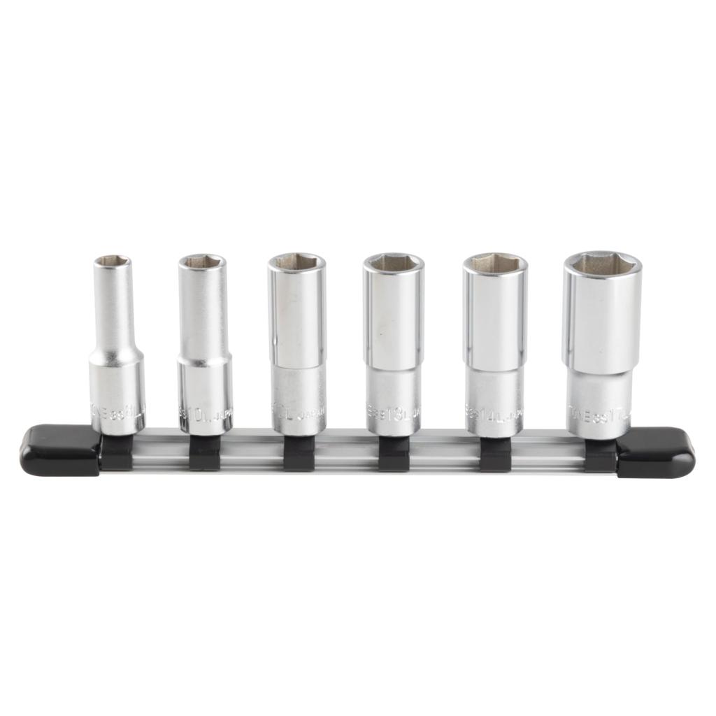 TONE Deep Socket Set with HSL306 Drive Angle Contents 6 Items (Hexagonal, Holder) 9.5mm (3/8")