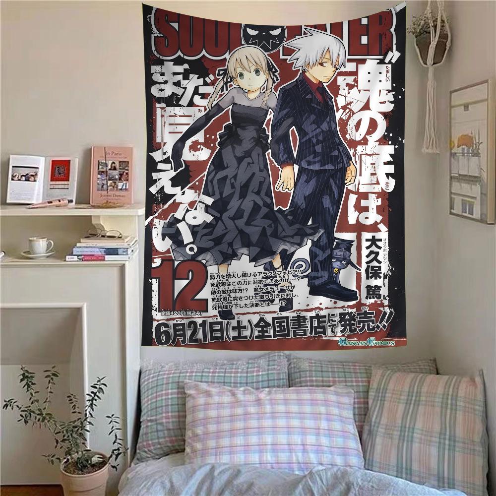 Гобелен Soul Eater Хиппи Цветы Аниме графика хиппи цветы подходит для стен общежития хиппи-вдохновленные пространства