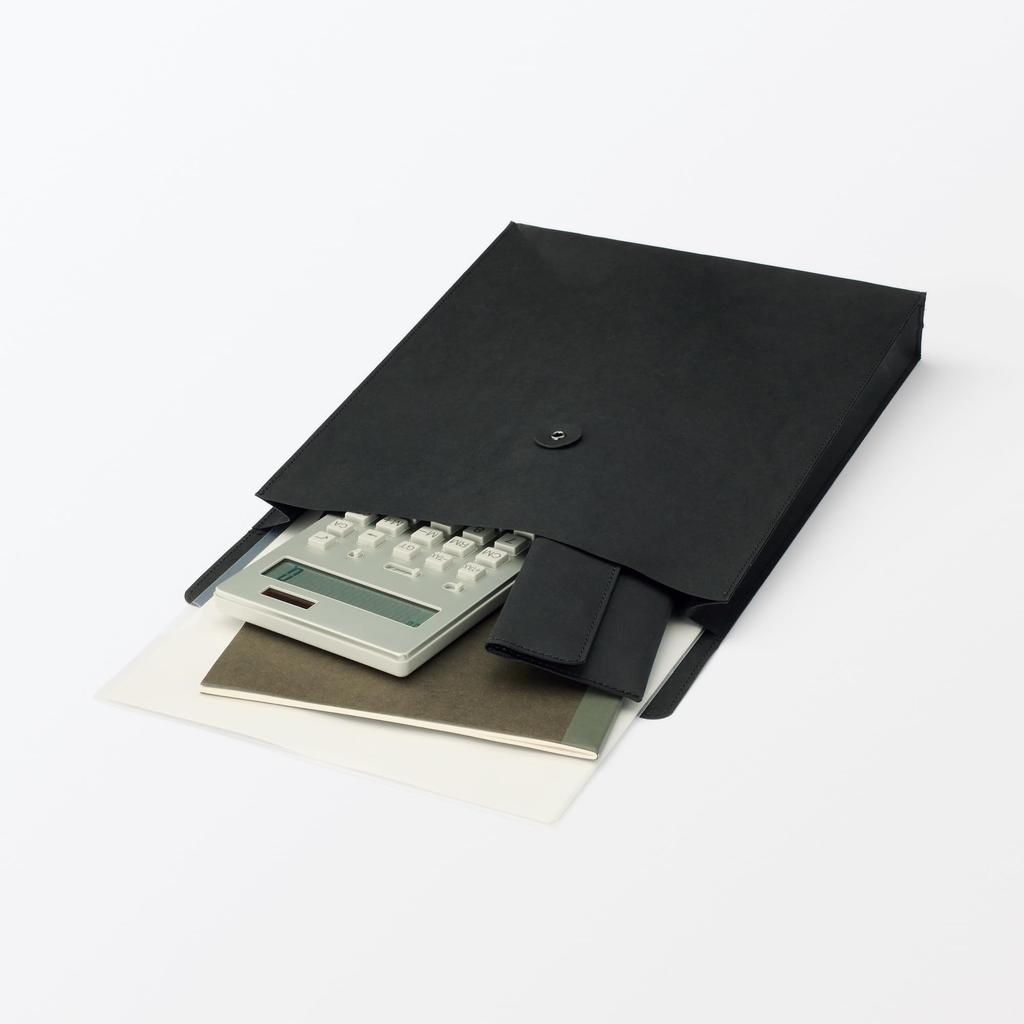 MUJI Документница в стиле джинсовой этикетки с А4 Темно-серая 84925009 На завязке, Размер, Серый,