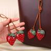 Cute Strawberry Charm Bag Pendant Car Keychain Luggage Pendant Simple All-Matching Bag Decoration Accessories