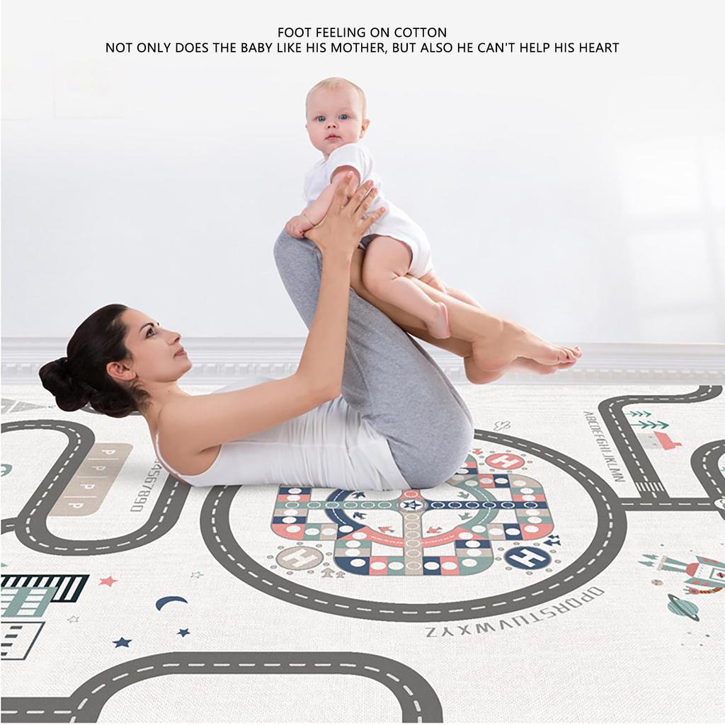 Kids Play Mat, Large Folding Playmat, Crawling Mat Reversible YogaMat