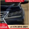 Для LEXUS LX 570 2015-2021 Защитная пленка для фар автомобиля из черного ТПУ Пленка для тонировки передних фар Меняющая цвет Наклейка Аксессуары