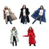 Women's Fleece Lined Parka Thicken Fuzzy Faux Fur Hooded Down Jacket with Pockets Winter Warm Drawstring Sherpa Coat