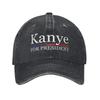 Винтажная бейсболка Kanye for President для мужчин и женщин, потертая джинсовая кепка-снэпбэк, уличная на все сезоны, для путешествий, мягкая кепка