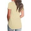 Женский свободный удобный повседневный и модный топ с V-образным вырезом, трикотажная однотонная футболка с короткими рукавами