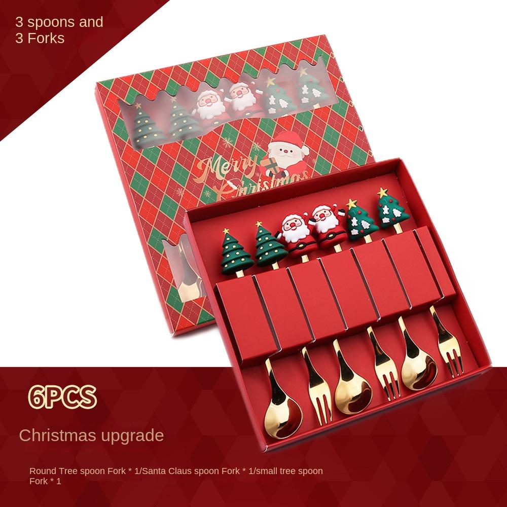 Рождественский набор ложка и вилка Десертная ложка и вилка Кофейная ложка Рождественский кулон ложка и вилка Подарочный набор Деда Мороза