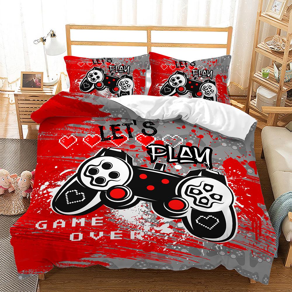 Gamepad Series Bed Three-Piece Quilt Cover 3D Digital Printing Kit Four-Piece Set