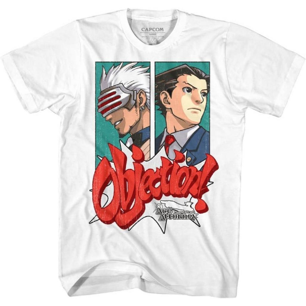 A&E Designs Ace Attorney T-Shirt Phoenix Wright Objection White Tee