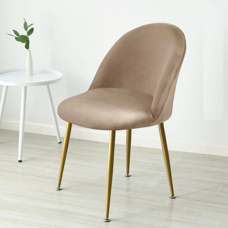 Velvet Duckbill Chair Cover Curved Back Stretch Dining Chair Slipcover for Kitchen Hotel Office