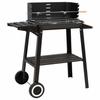 VidaXL Barbecue au charbon de bois avec roues noir acier 315386