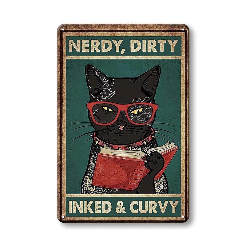 Винтажные металлические плакаты с черным котом, жестяная вывеска, мой Господь, настенные панно, забавные украшения, настенная живопись, модный стиль, домашний железный декор