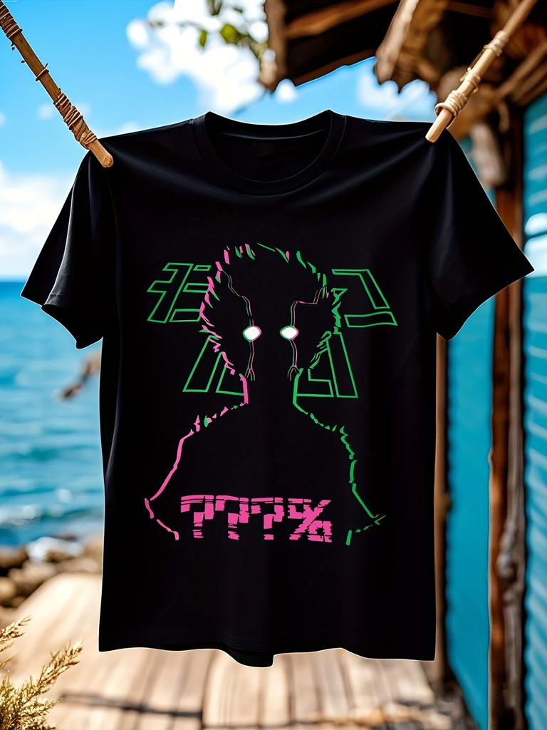 Mob Psycho Anime Graphic T-shirt - Shigeo Kageyama Angry Rage Face Design