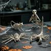 Набор скелета из твердого пластика, Фигурка животного на Хэллоуин, Реалистичные кости вороны, крысы, скорпиона, Реквизит для дома с привидениями, Страшный дом, Декор черепа для вечеринки,