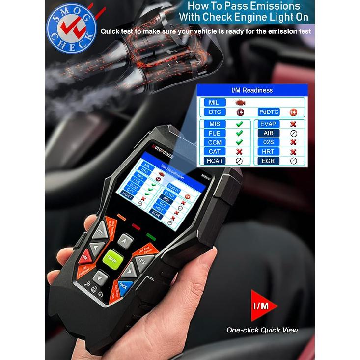 MOTOPOWER MP69040 Автомобильный OBD2 сканер Чтение кодов неисправностей Check Engine Диагностический инструмент, Черный