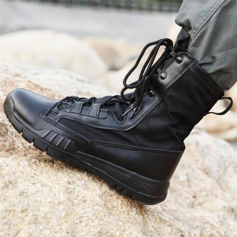 Men Lightweight Army Boots Special Force Breathable Desert Boots Military Tactical Male Combat Ankle Boots Unisex Work Shoes