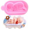 Sleeping Baby Fondant Silicone Moulds For Cake Decorating Cupcake Topper Candy Chocolate Gum Paste Polymer Clay Moulds
