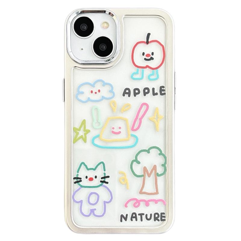 For iPhone 14 Case Pattern Design PC+TPU Phone Cover