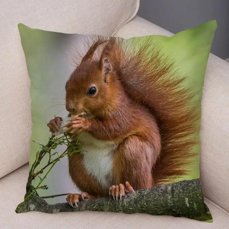Милая наволочка с белкой, наволочка, чехлы для подушек, домашний декор, подушка с домашним животным, наволочка, супермягкий полиэстер, чехлы для подушек