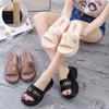 2024 Women's Three-Dimensional Letter Platform Sandals: Stylish Thick-Soled Flip Flops Perfect for Summer Wear.