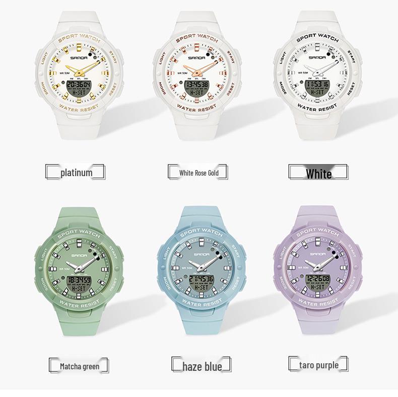 SANDA Водонепроницаемые повседневные наручные часы Dopamine Trend для мужчин и женщин