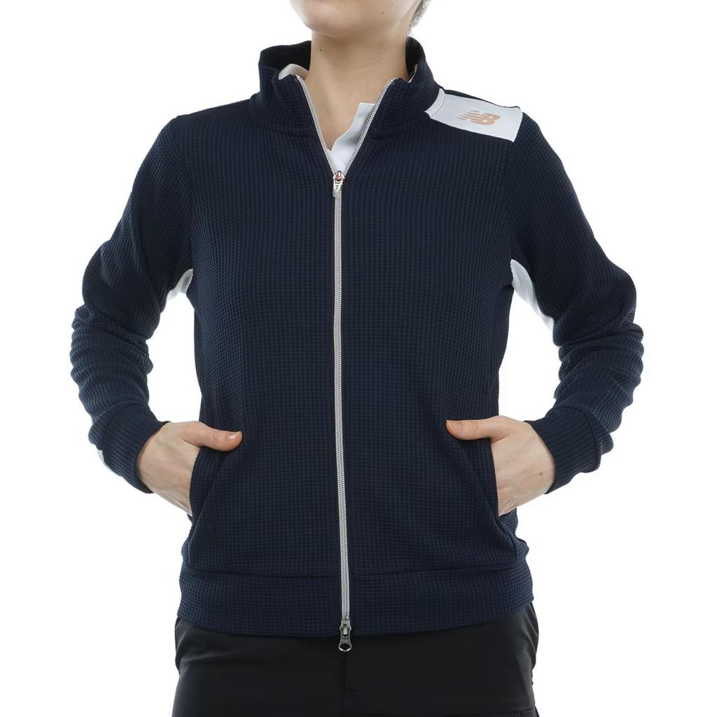 Гольф Свитшот Блузон Heat 2 [New Balance] Женский (Картон Вязание, Удержание, Растяжка) / 012-3262501 121_Темно-синий [L]