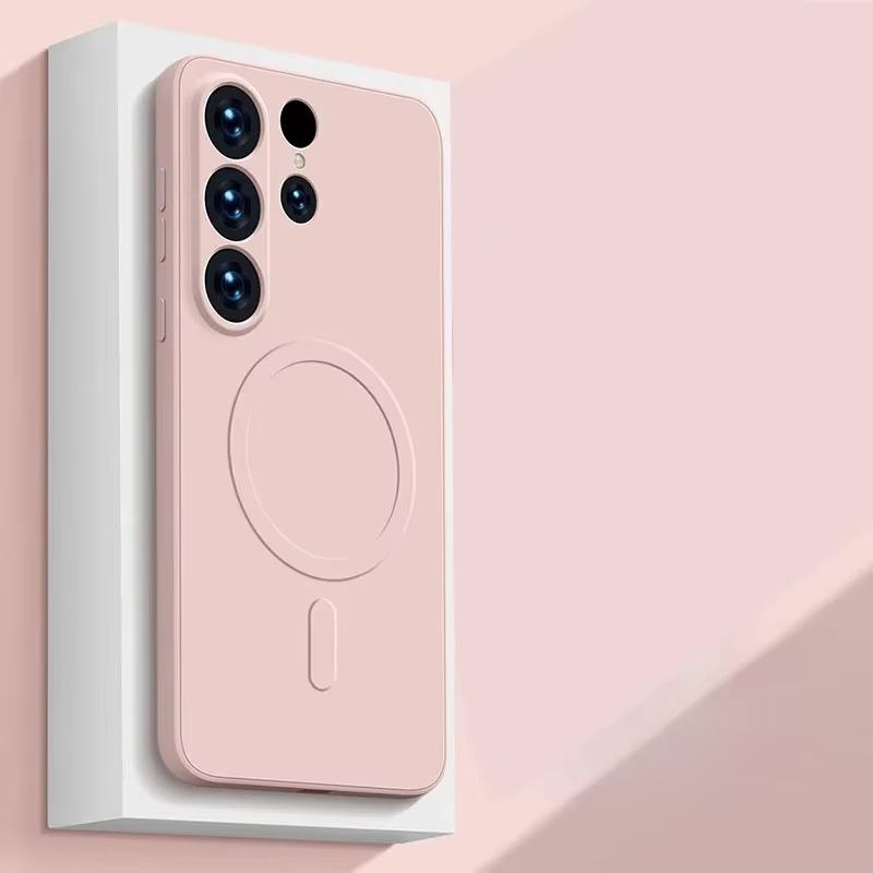 Liquid Silicone Matte Magnetic Phone Case For Samsung Galaxy S25 S24 Ultra S23 S22 Plus S21 FE For Magsafe Wireless Charge Cover