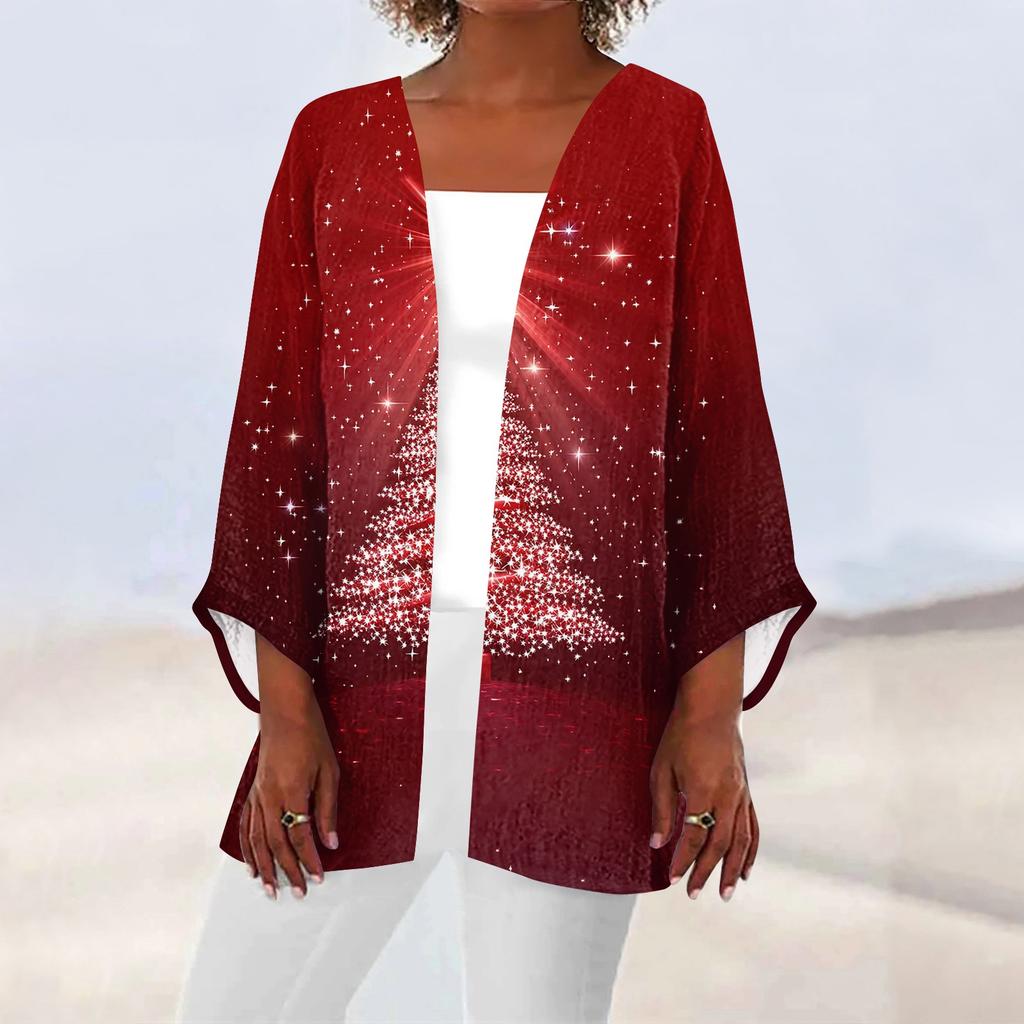 Women's Casual Fashion Printed Lightweight Mid-length Jacket Cardigan