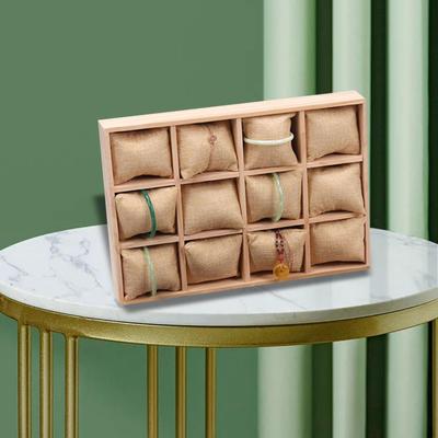 Поднос для демонстрации часов, органайзер для ювелирных изделий, браслет, футляр для хранения, деревянный, 12 сеток