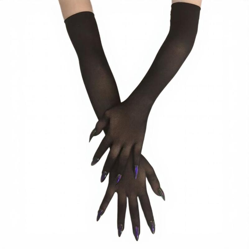 1 пара бесшовных сетчатых перчаток для пальцев, забавные перчатки для косплея, Хэллоуина, клубных танцев, свадебной вечеринки, аксессуары, перчатки для ногтей