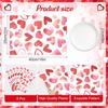 Tarklanda Pink Love Hearts Placemats Set of 6, 11 x 15.7 Inch Washable Vinyl Table Mats Valentine Holiday Plastic Placemats for Anniversary Wedding