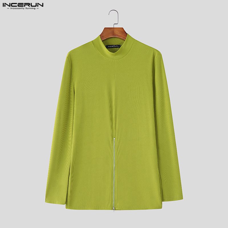INCERUN Весна Мужской Водолазка Длинный Рукав Приталенный Пуловер Топы Майки