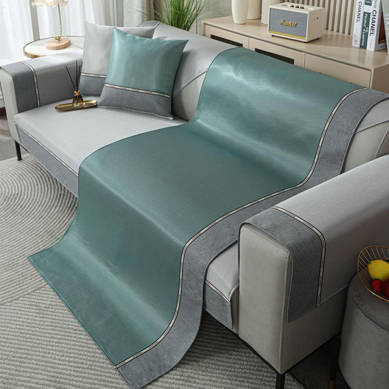 Подушка для дивана Ледяной шелк Лето Полотенце для дивана Летний коврик Универсальные универсальные подушки для сидений Нескользящий чехол для дивана Полотенце Легкое роскошное полотенце