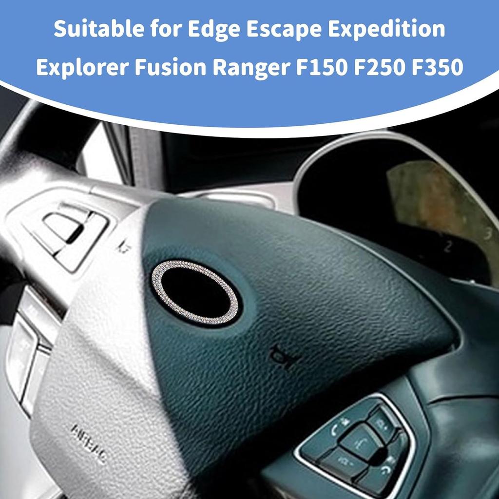 3D автомобильные блестящие наклейки со стразами, совместимые с Ford, автомобильные кольцевые наклейки с логотипом, блестящие автомобильные наклейки, блестящие наклейки «сделай сам», для автомобильных наклеек