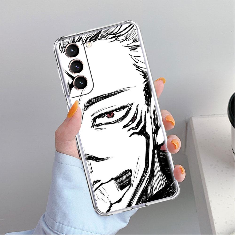Милый прозрачный чехол с изображением аниме Jujutsu Kaisen для Samsung Galaxy S22 S20 FE S21 S10 S9 Plus Note 20 Ultra 10 Lite, прозрачный чехол для телефона