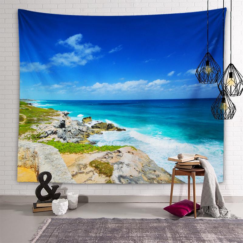 Nature Beach Scenery Wall Art Tapestry Turtle Tapestry Wall Decor Backdrop Cloth Living Room Bedroom Room Home Decor