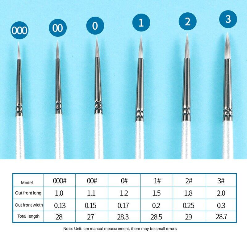 JOWOART 6 шт./набор миниатюрных крючков, акварельная гуашь, двухцветная нейлоновая кисть для масляной краски, акриловая ручка, серебристый длинный стержень, художественные принадлежности