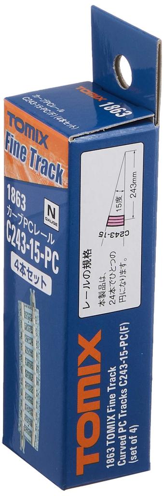 TOMIX N gauge изогнутый PC рельс F набор из 4 1863 принадлежности для макета железной дороги C243-15-PC